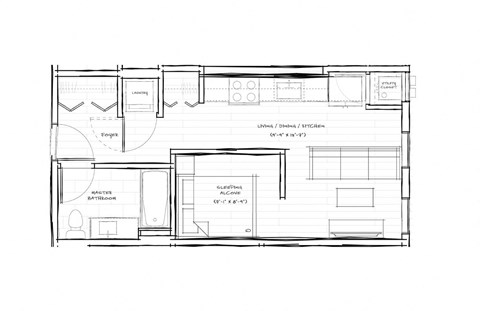 a floor plan of a studio